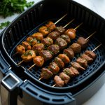 Brochettes de poulet ou bœuf marinées à l’air fryer