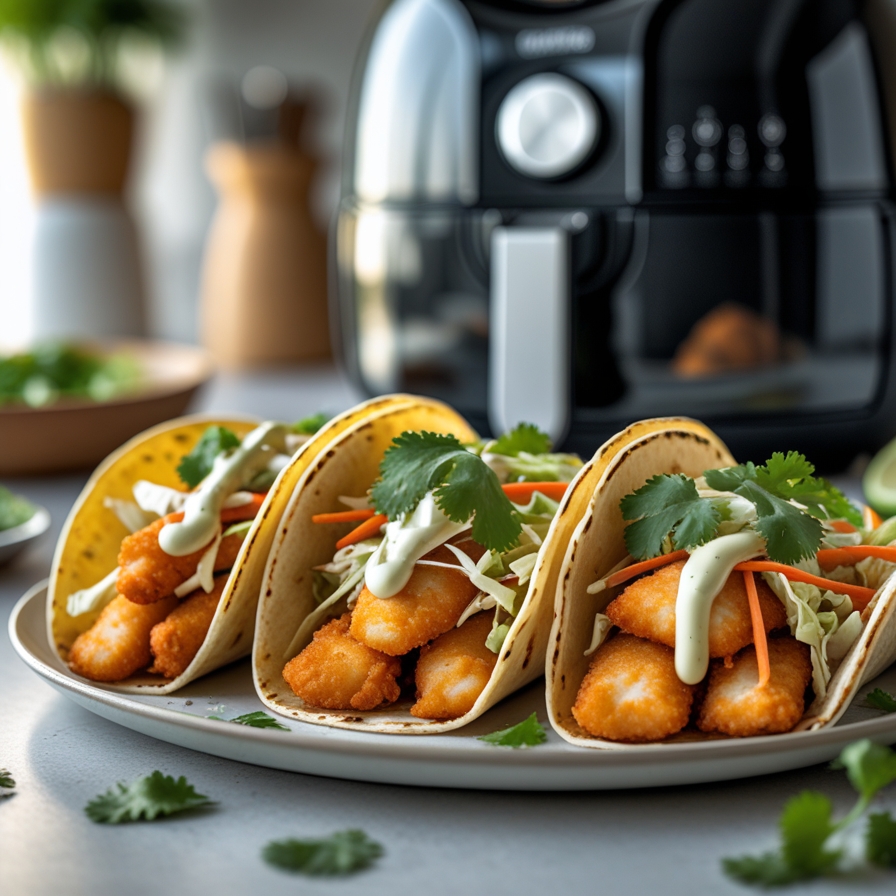 Fish tacos à l’air fryer : croustillants, frais et ultra savoureux