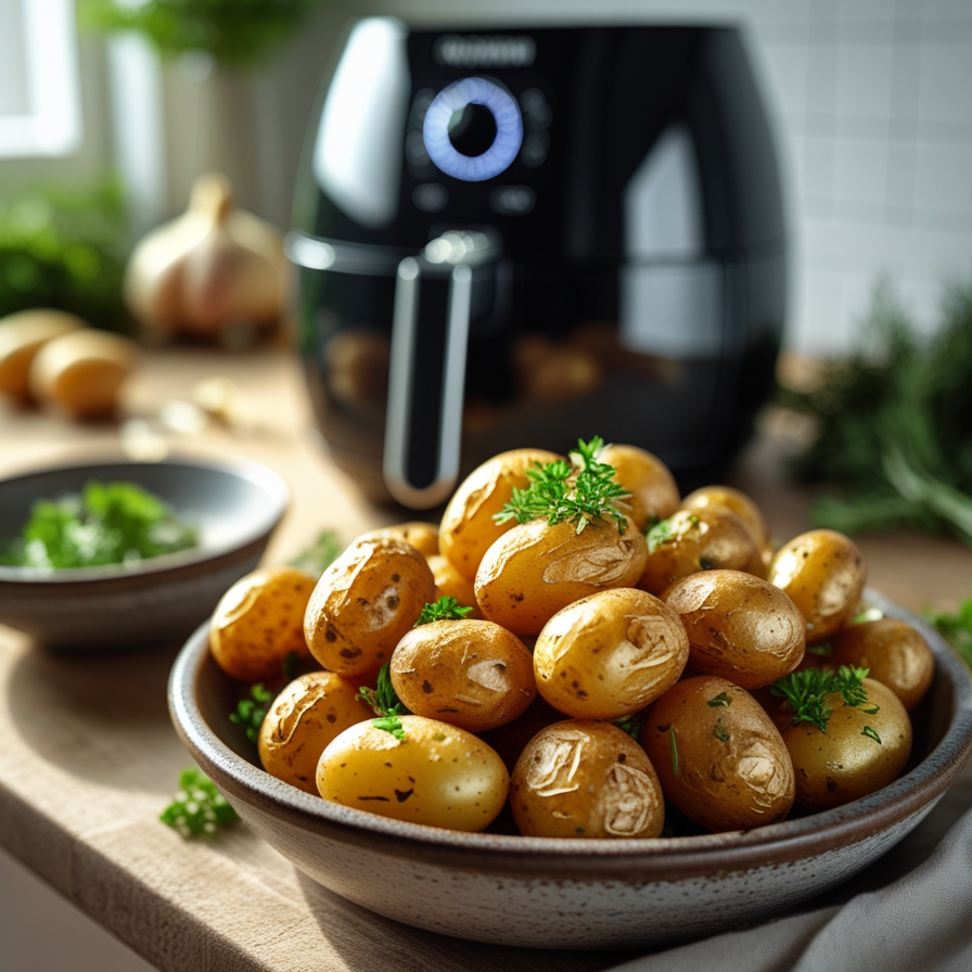 Pommes de terre grenaille à l’air fryer : croustillantes dehors, fondantes dedans
