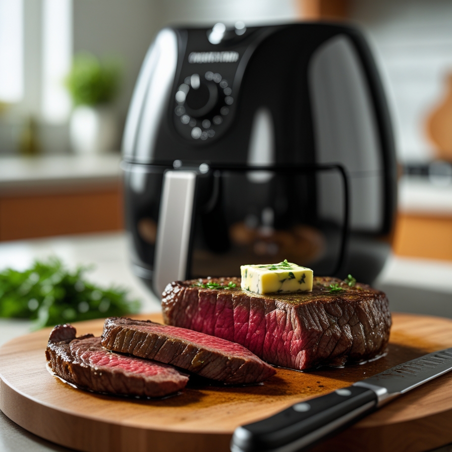 Steak de bœuf à l’air fryer : faux-filet tendre et juteux, cuisson parfaite
