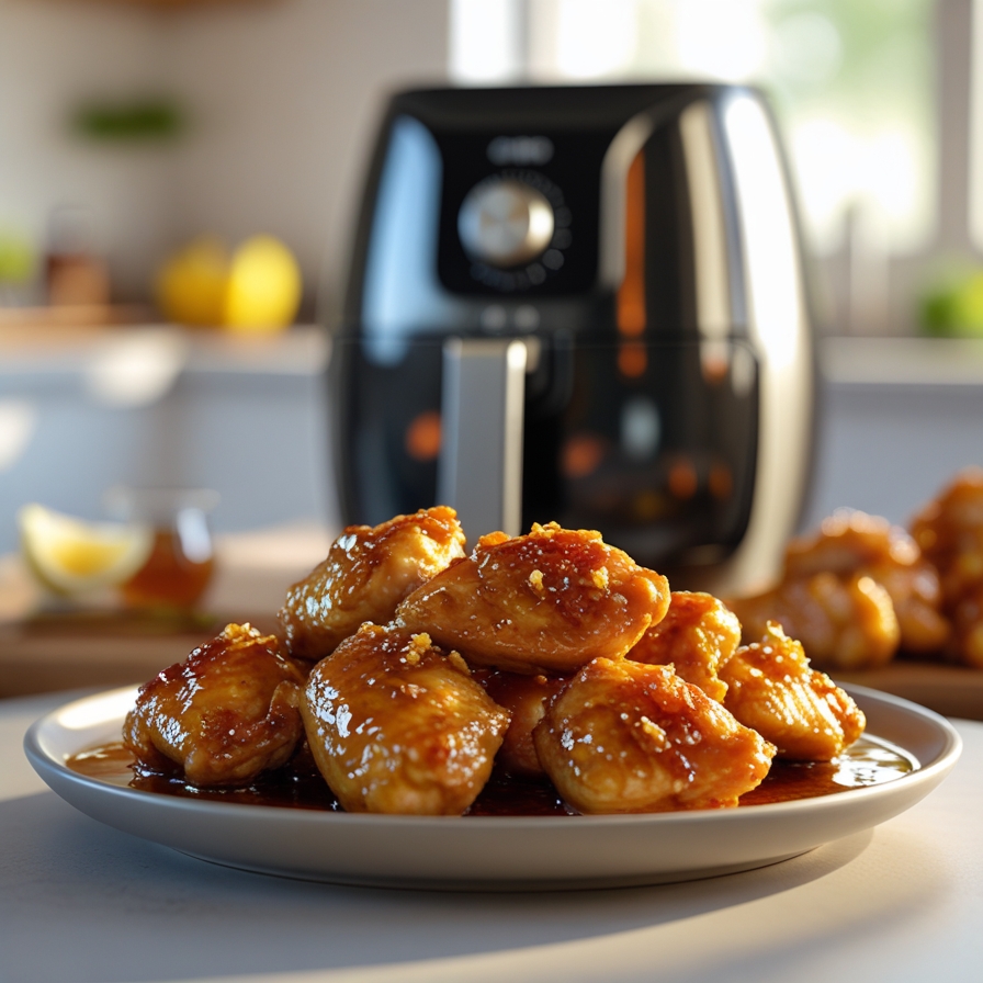 Poulet miel & ail à l’air fryer : tendre, parfumé et caramélisé