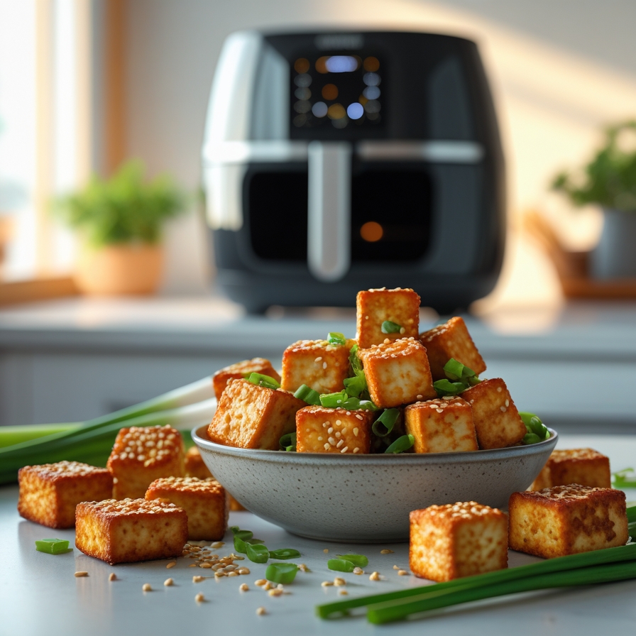 Tofu croustillant à l’air fryer : savoureux, protéiné et ultra simple
