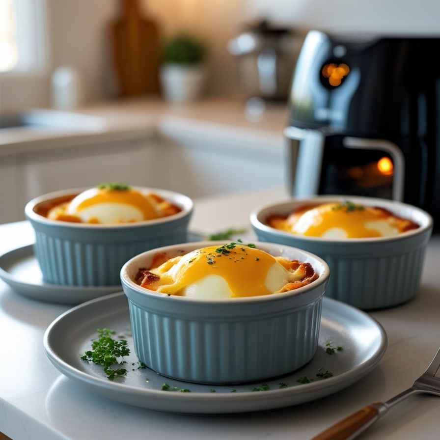 Œufs au fromage à l’air fryer : rapides, fondants et savoureux
