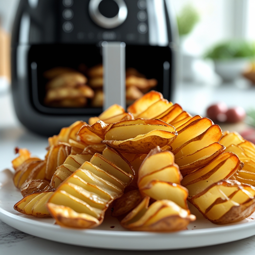 Pommes de terre accordéon à l’air fryer : croustillantes et fondantes