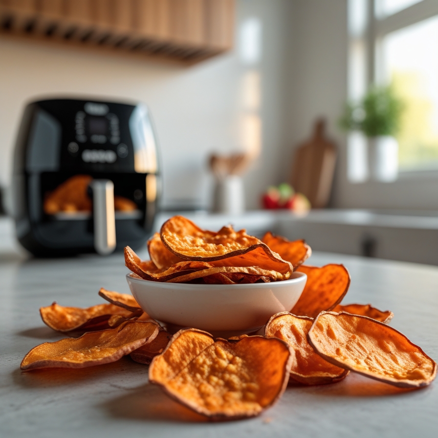 Chips de patate douce à l’air fryer : croustillantes, saines et irrésistibles