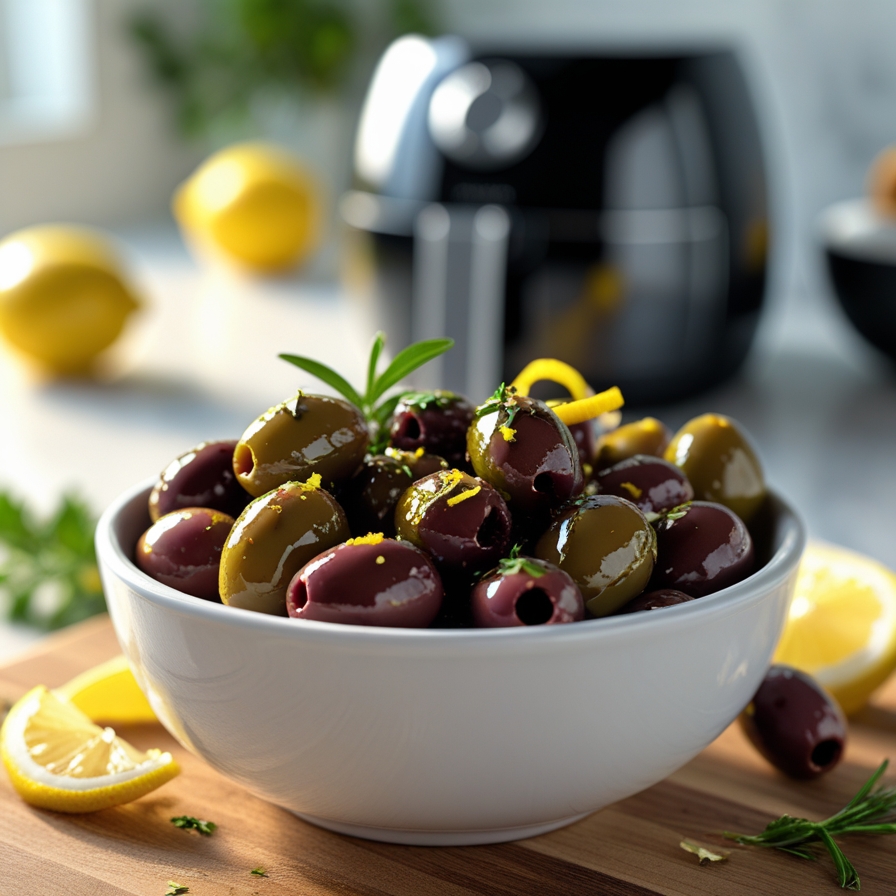 Olives rôties à l’air fryer : snack méditerranéen croustillant et parfumé