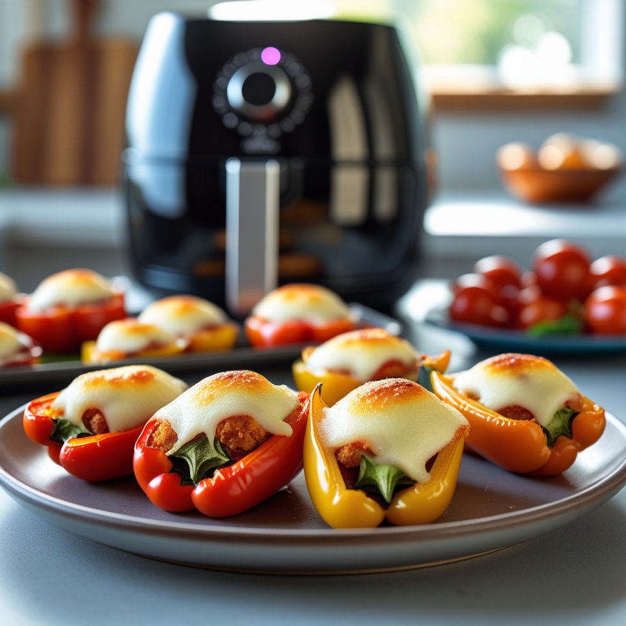 Mini poivrons farcis au fromage à l’air fryer : fondants et ultra gourmands