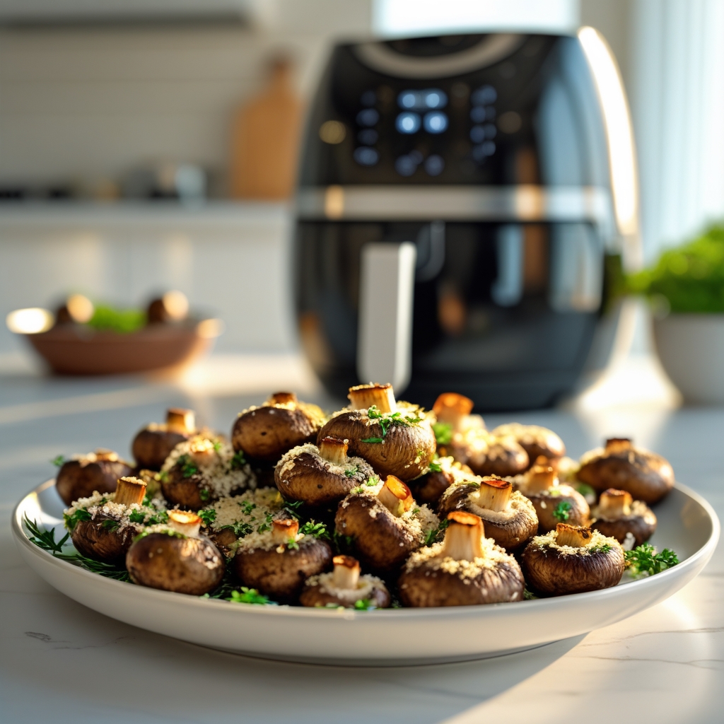 Champignons croustillants au parmesan à l’air fryer : snack ou accompagnement rapide