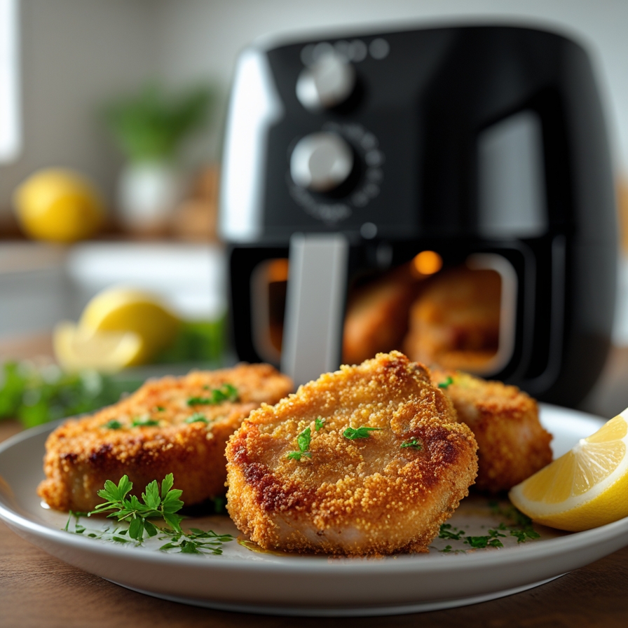 Côtelettes de porc panées à l’air fryer : croustillantes et juteuses sans friture