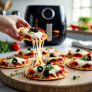 Mini-pizzas sur tortilla à l’air fryer : recette express croustillante