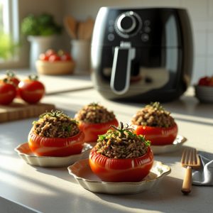 Tomates farcies au riz à l’air fryer : recette facile et économique