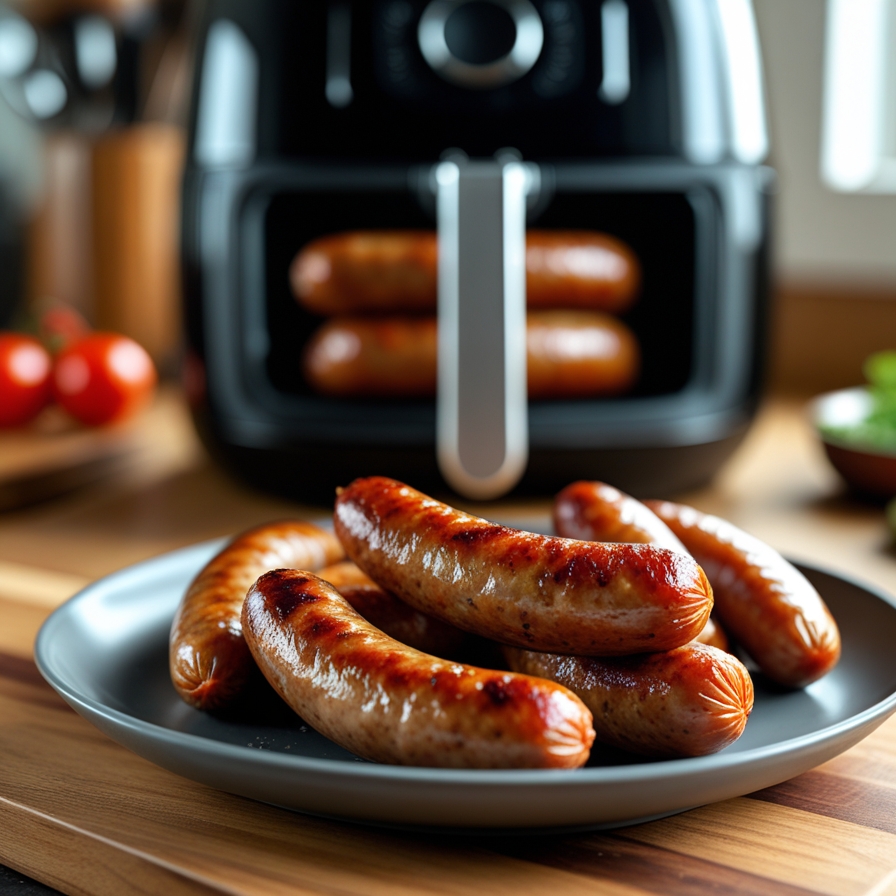 Saucisses à l’air fryer dorées et juteuses