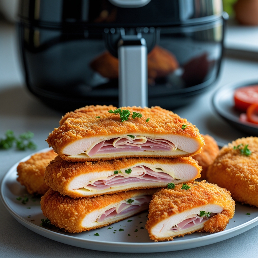 Cordons bleus maison à l’air fryer croustillants et fondants